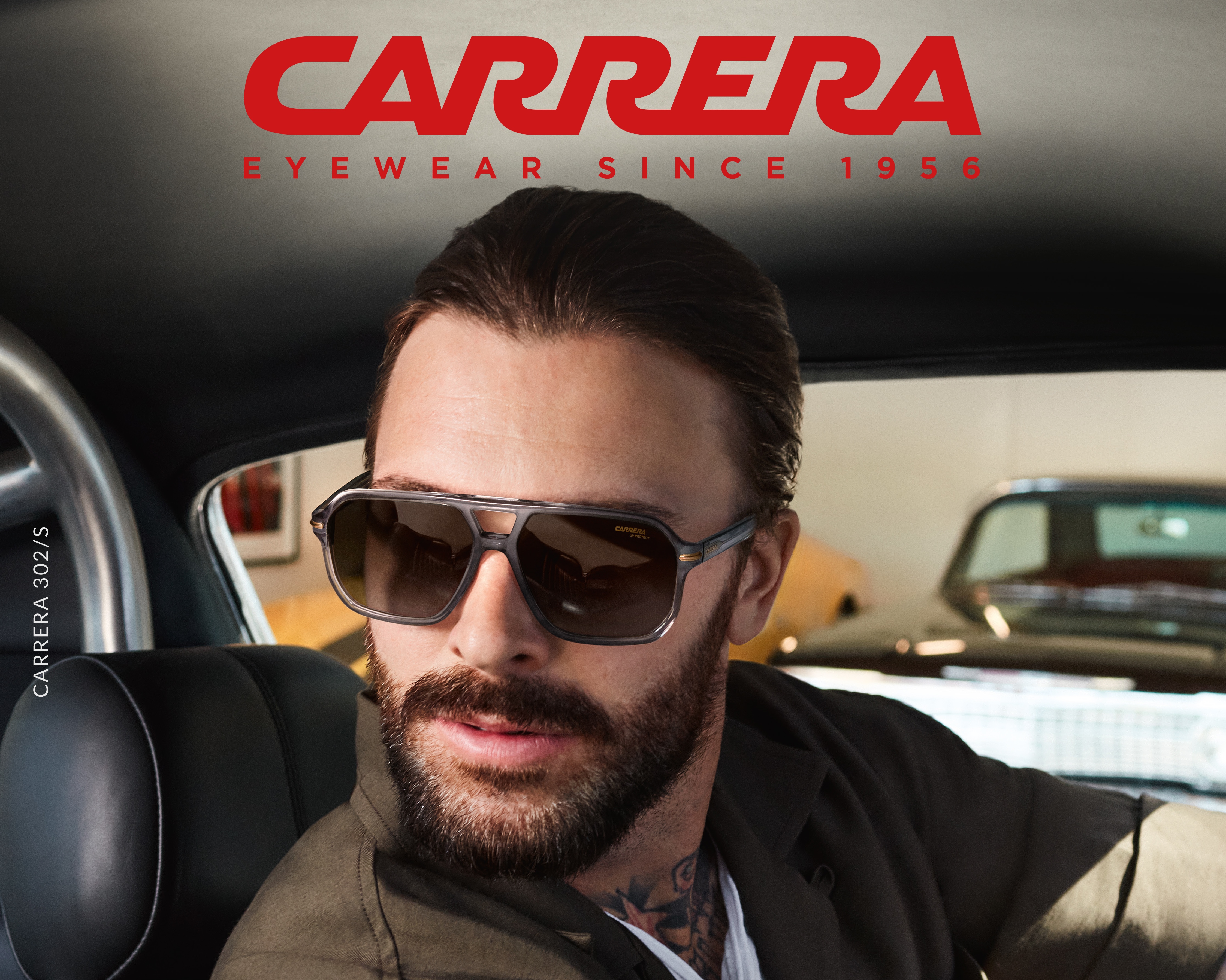 Óculos De Sol Carrera Masculino 302/S - Preto Fosco - Polarizado
